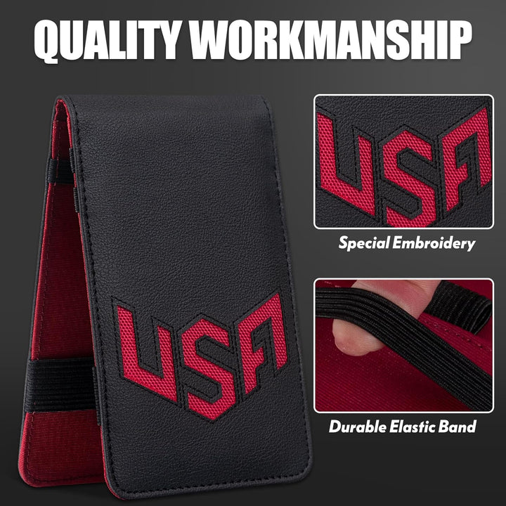 LZFAN Golf-Scorekartenhalter &amp; Yardage Book Cover, Golf-Zubehör, schwarz, Premium-Leder Yardage Book
