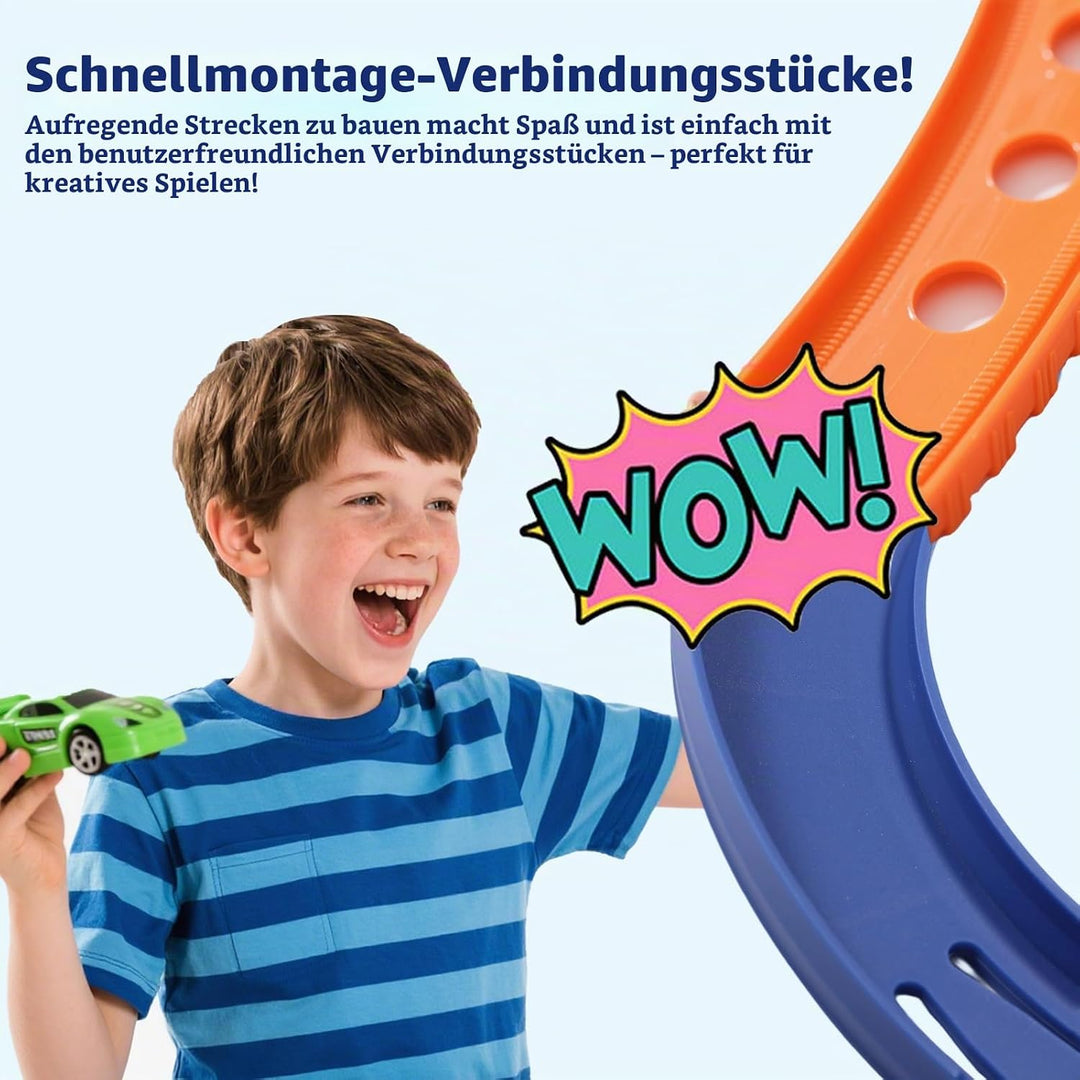 6stk Biegen Bahn Zubehör für Hot Wheels, 90 Grad Gebogene Bahn Track Builder ABS Rennstrecken Kompon