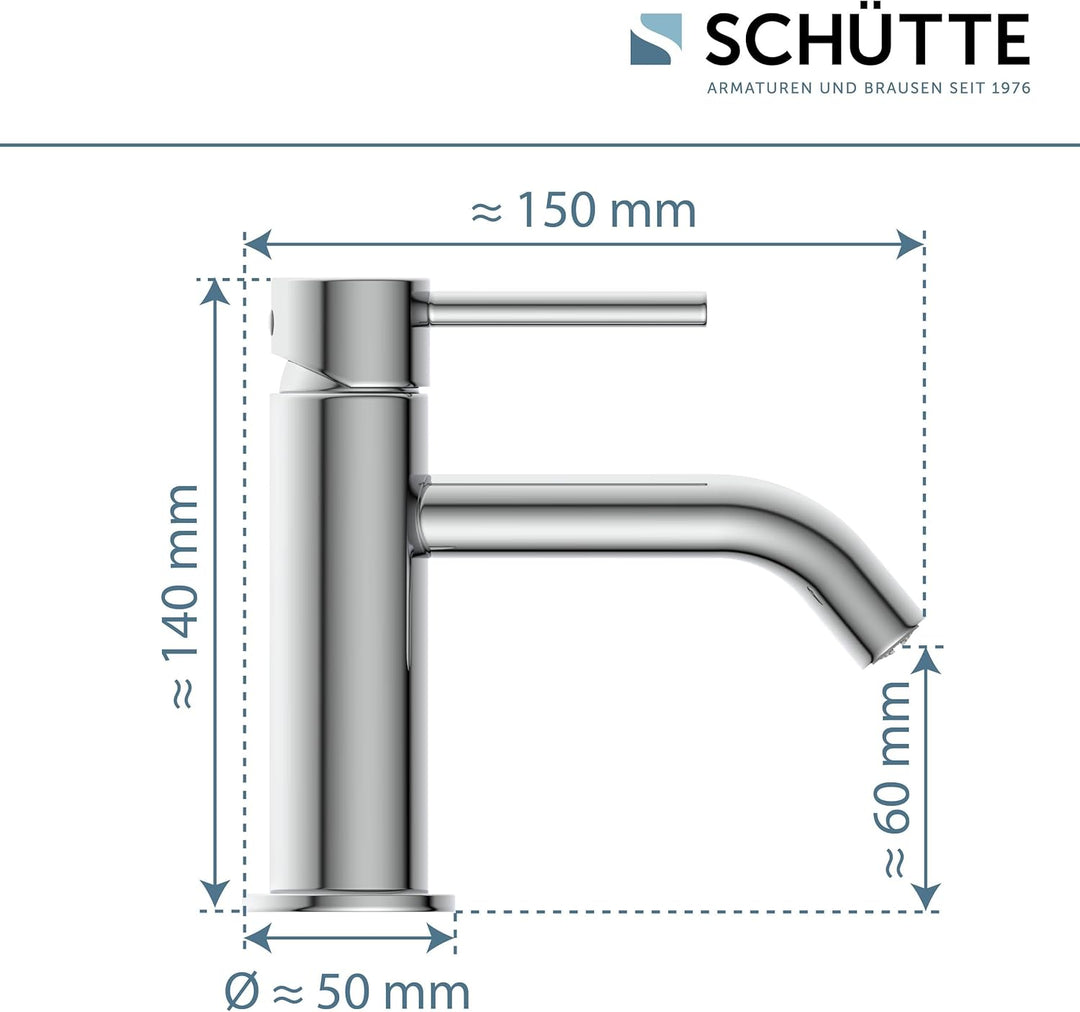 SCHÜTTE Kaltwasserhahn ARAGON 37955, Wasserhahn Bad nur für Kaltwasser, Waschtischarmatur im Gäste-W