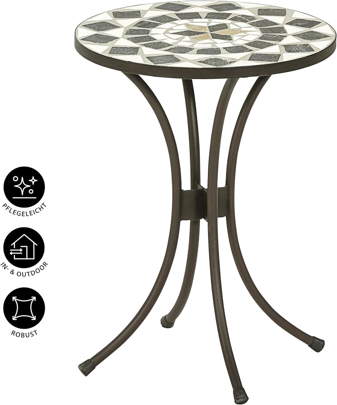 Dehner Blumenhocker Diana, Ø 41 cm, Höhe 54 cm, Metall, mosaikoptik, braun/grau/weiss