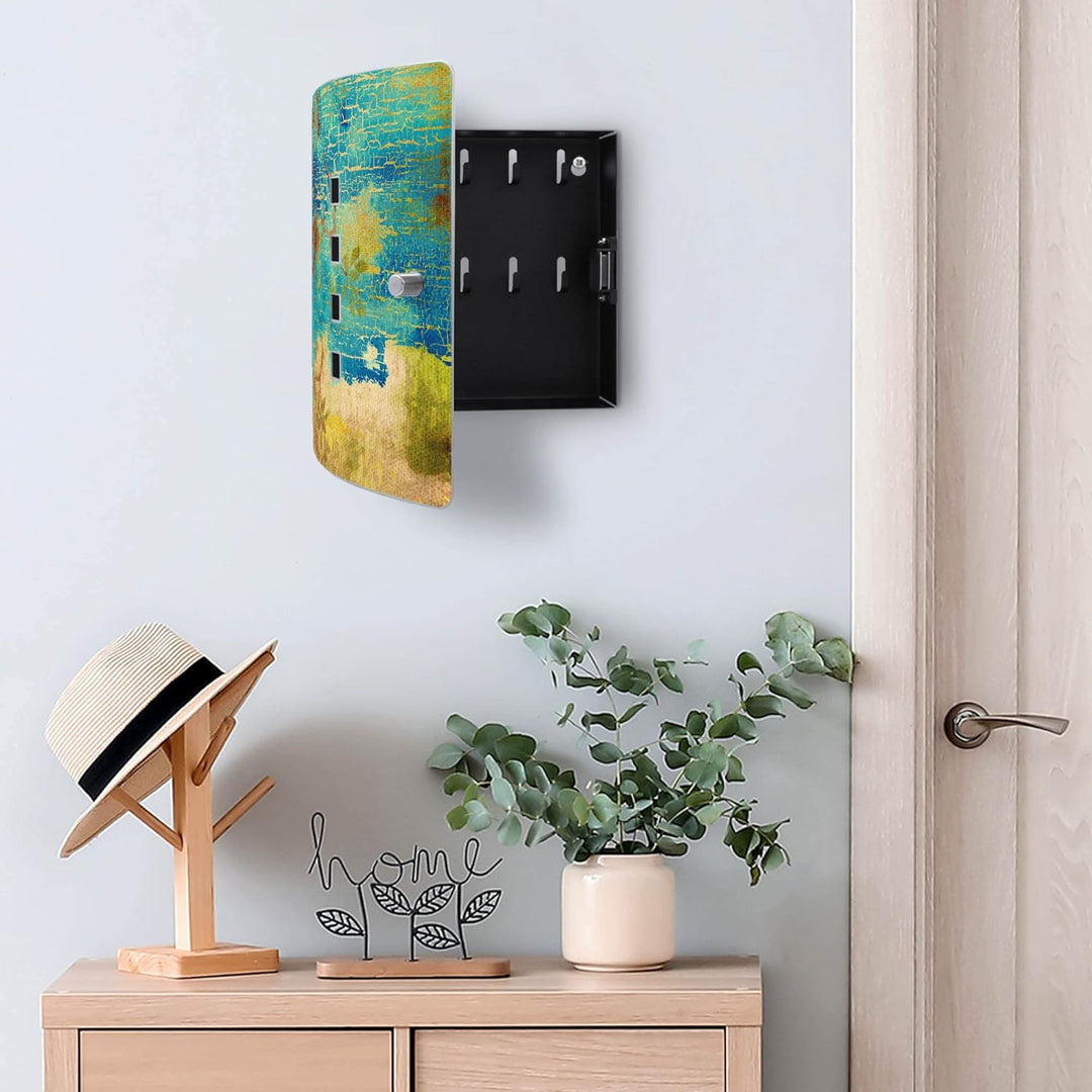 banjado® Design Schlüsselkasten aus Edelstahl mit Motiv Patina für 10 Schlüssel - Schlüsselschrank z