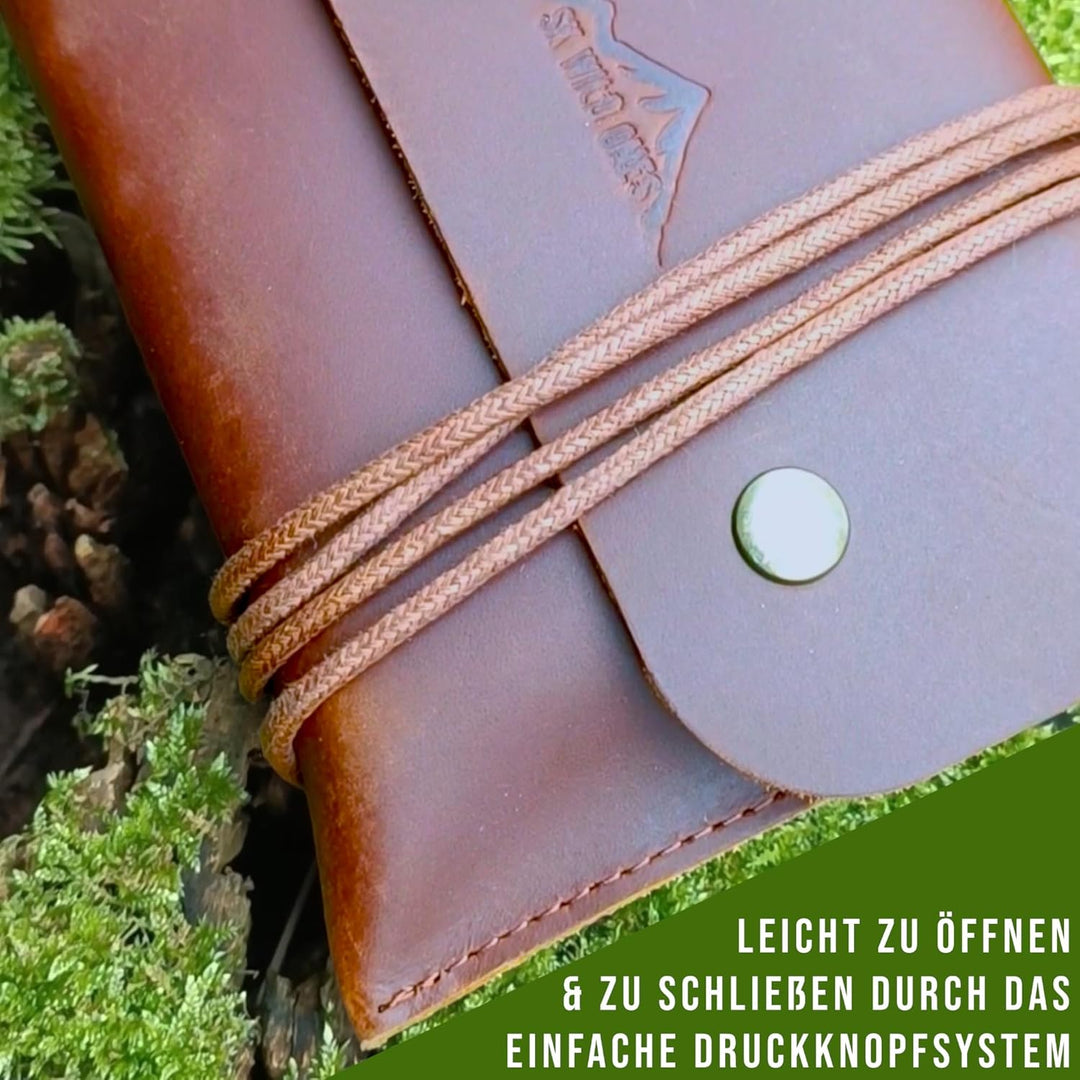 SK Wild Ones® Outdoor Gewürztasche - Echtleder Mit 6 Gewürzdosen Camping - Bushcraft Gewürz Camping
