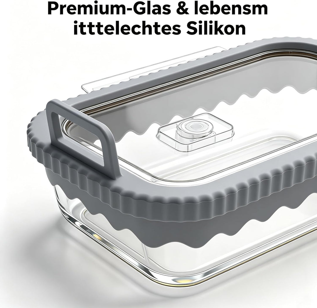 Glasform für Airfryer, Glas Auflaufform Airfryer mit Silikongriffen für Ninja Heissluftfritteuse Zub