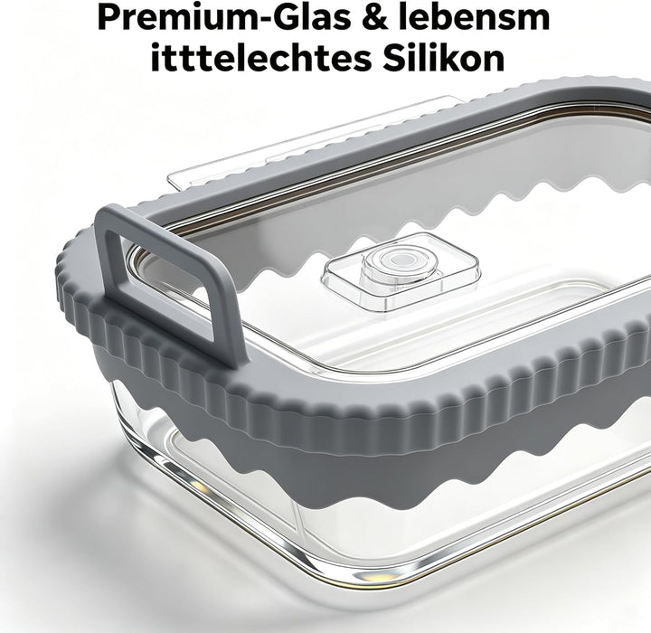 Glasform für Airfryer, Glas Auflaufform Airfryer mit Silikongriffen für Ninja Heissluftfritteuse Zub