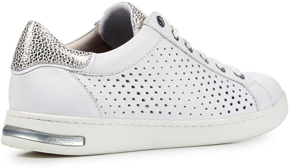 Geox Mädchen D Jaysen B Sneaker 36 EU White Lt Silver, 36 EU White Lt Silver