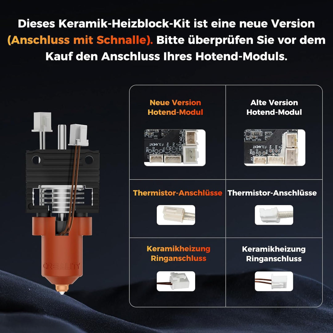 Creality Offizielles K1 Max/K1/K1 SE/K1C Hotend-Upgrade-Kit mit Keramik-Heizblock, Anschluss mit Sch