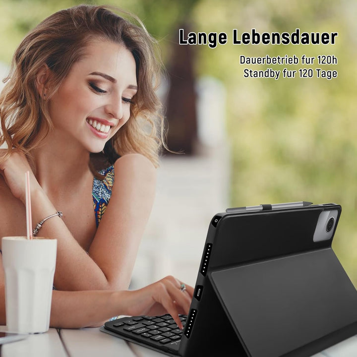 Tastatur Hülle für Lenovo Tab M11 11 Zoll 2024 (TB330FU/TB330XU), Schutzhülle mit Magnetisch Abnehmb