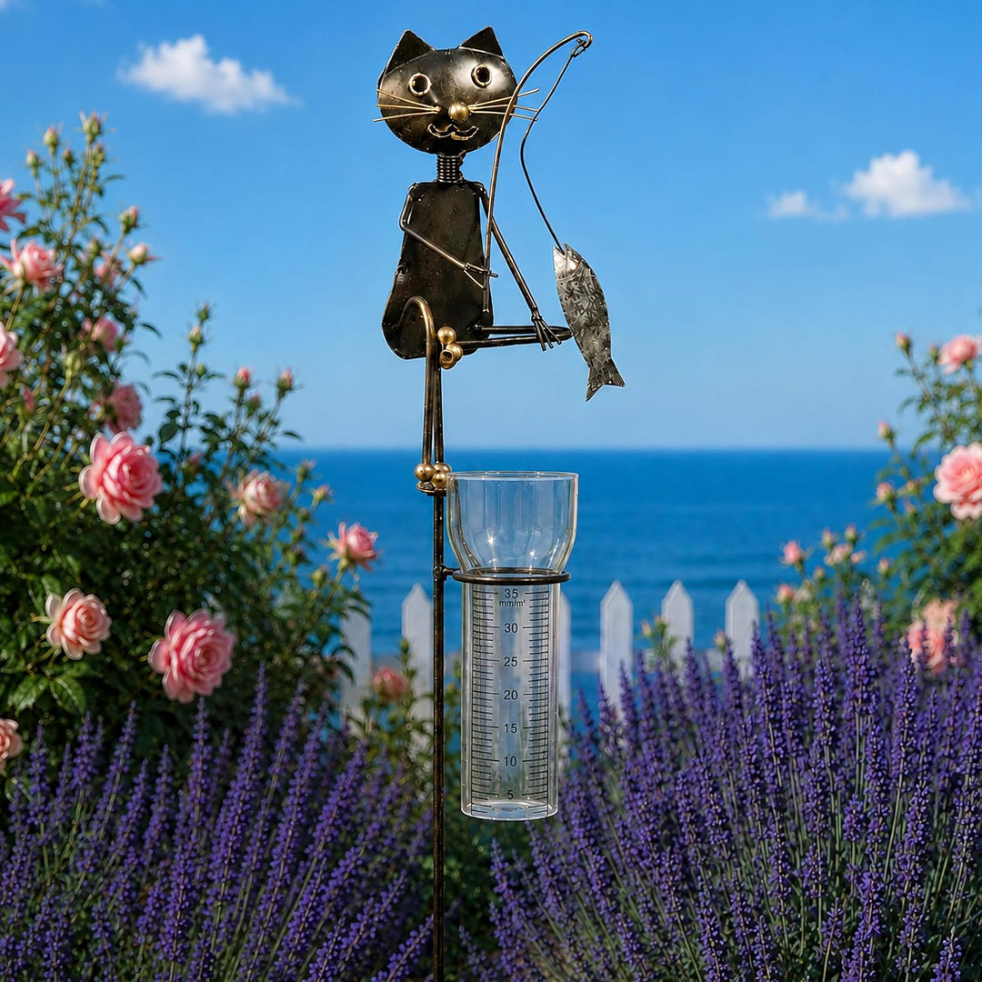 Pommerntraum ® | Regenmesser Niederschlagsmesser Pluviometer Gartendeko Gartenstecker Gartenfigur Ka