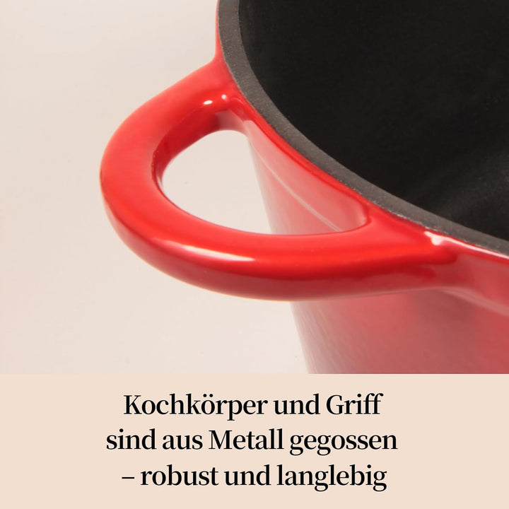 Nilpferd Gusseisen Topf 26cm Schmortopf Emaille Bräter mit Deckel Bratentopf brot backen Backofengee