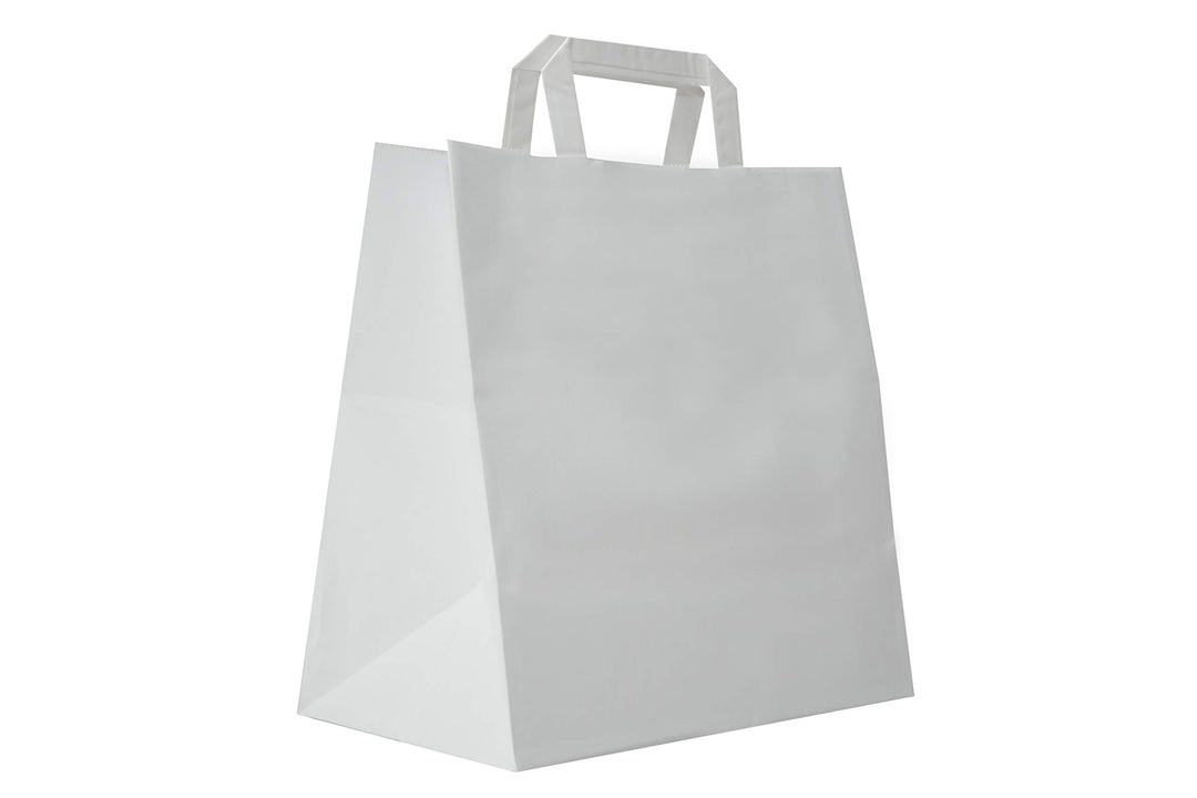 Carte Dozio S.r.l. - Einkaufstopper aus Kraftpapier mit quadratischem Boden, Farbe Weiss, flacher Gr