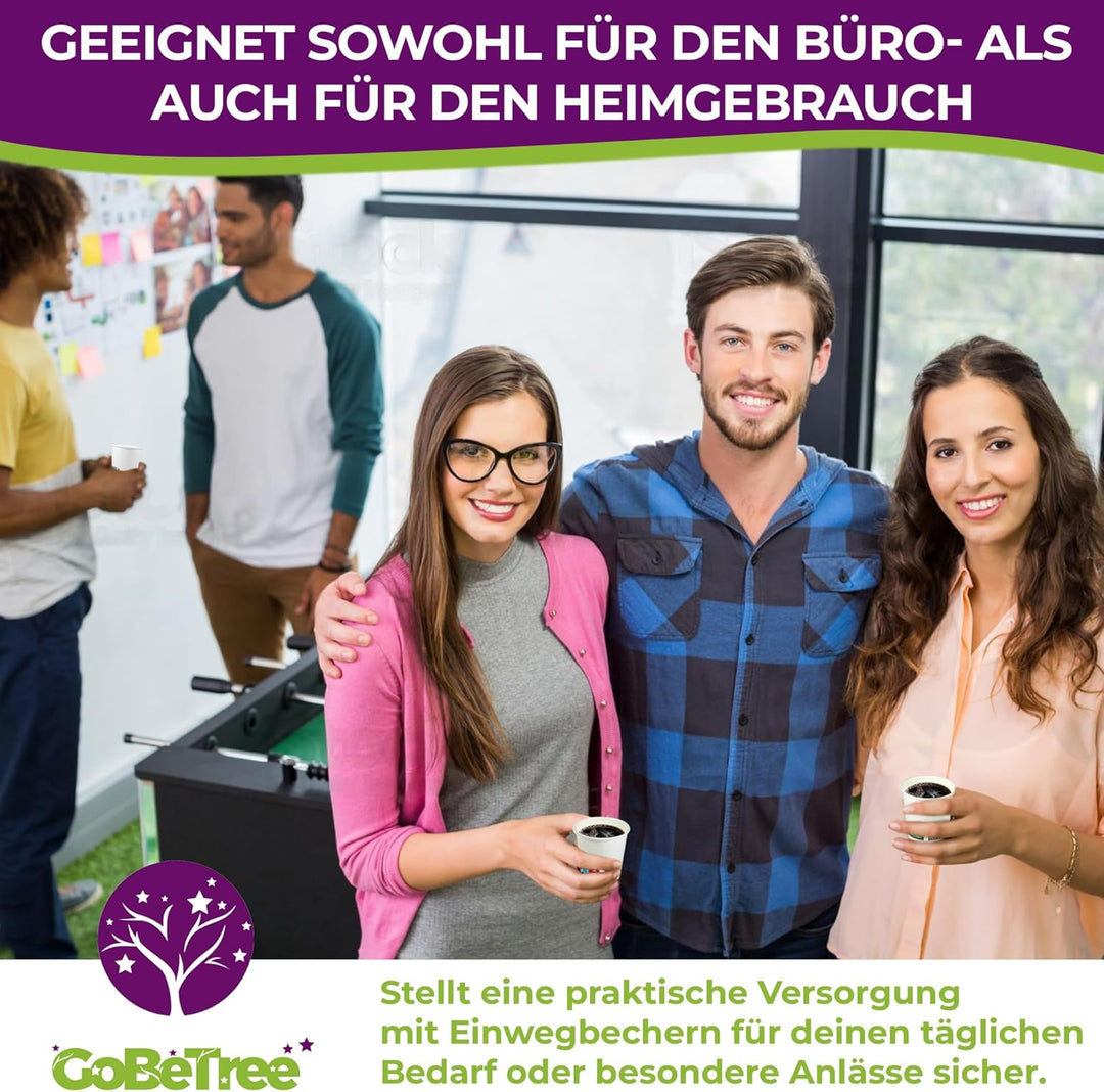 GoBeTree 400 Einweg-Kaffeebecher aus weissem Karton 120 ml, Einweg-Kaffeebecher aus weissem Karton m