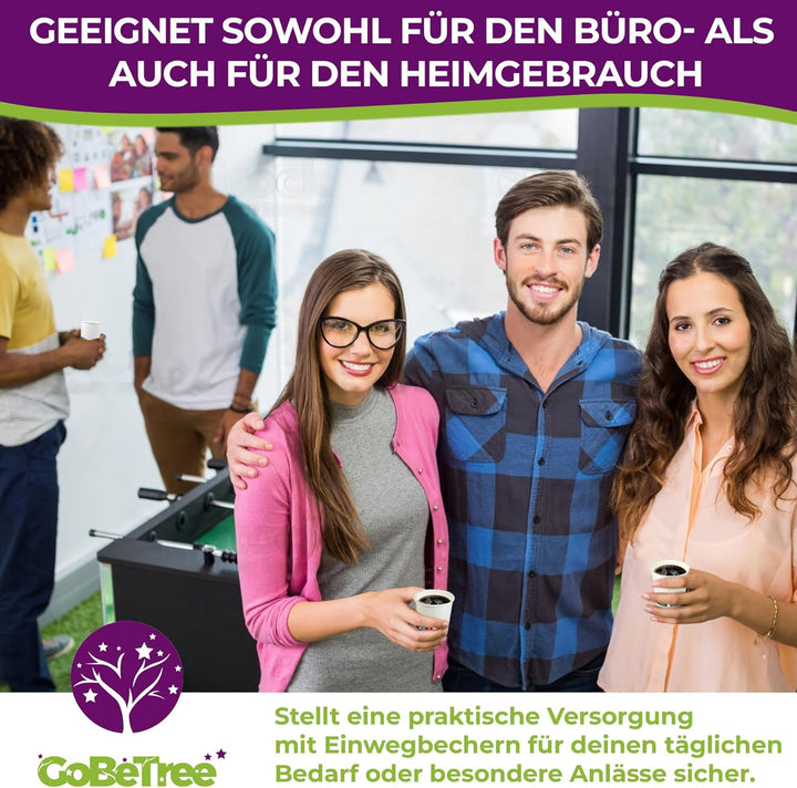 GoBeTree 400 Einweg-Kaffeebecher aus weissem Karton 120 ml, Einweg-Kaffeebecher aus weissem Karton m