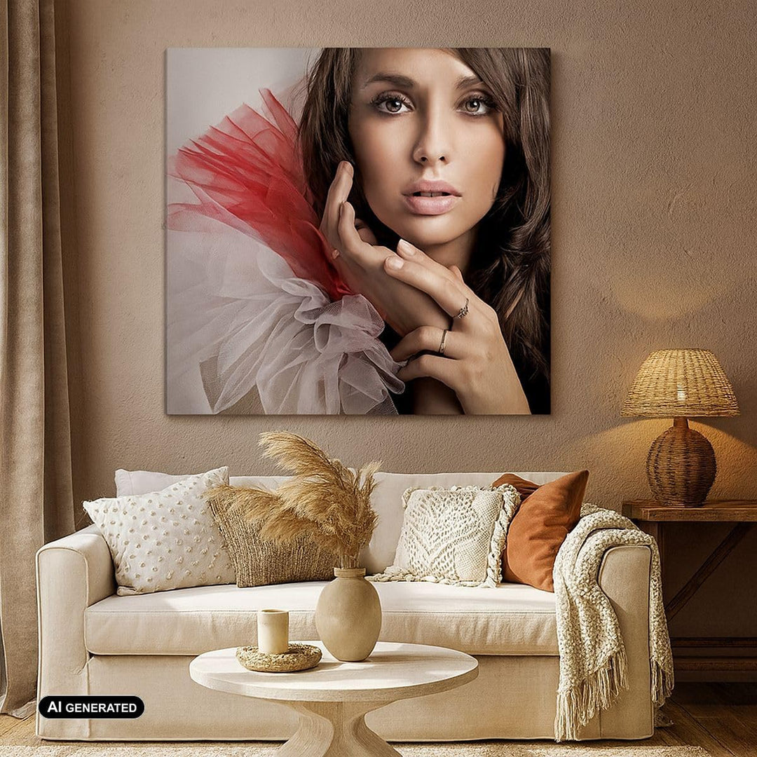 Bilder auf Leinwand Schönheit kleid mode modell Leinwandbild 60x60cm Wandbilder Dekoration Wohnzimme