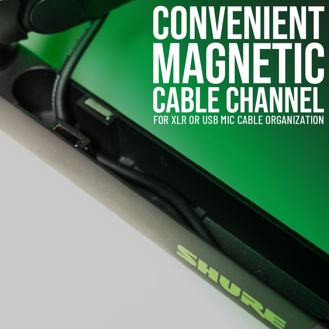 Shure by Gator Premium-Mikrofonständer mit flachem Profil für den Schreibtisch; vollständig verstell