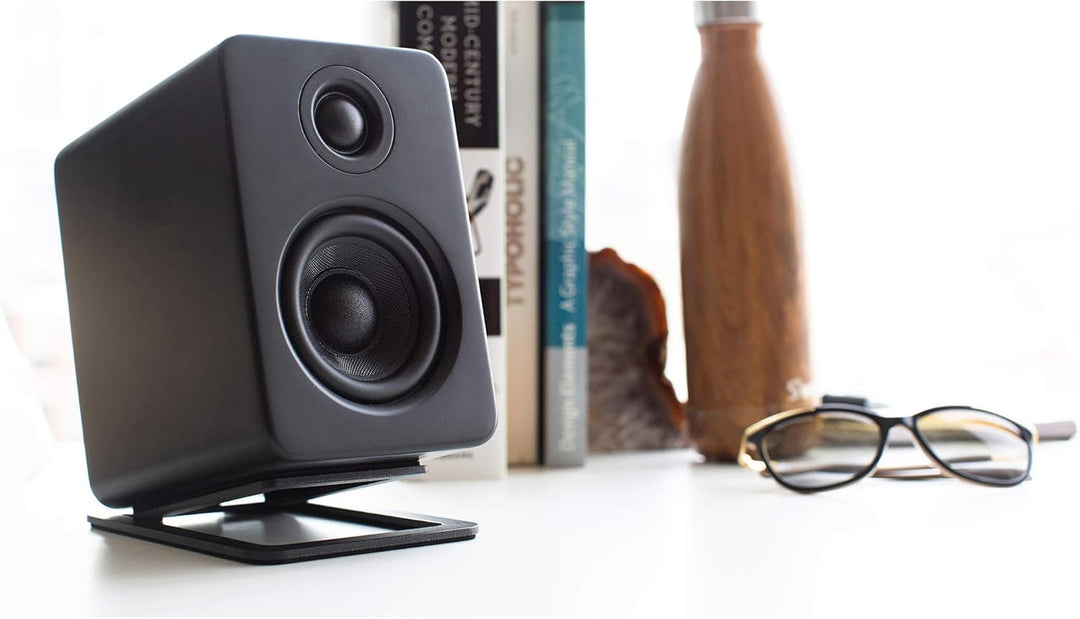 Kanto S2 Tilted Desktop Speaker Stands for Small Speakers & Compact 2”-3” Studio Monitors | Supports