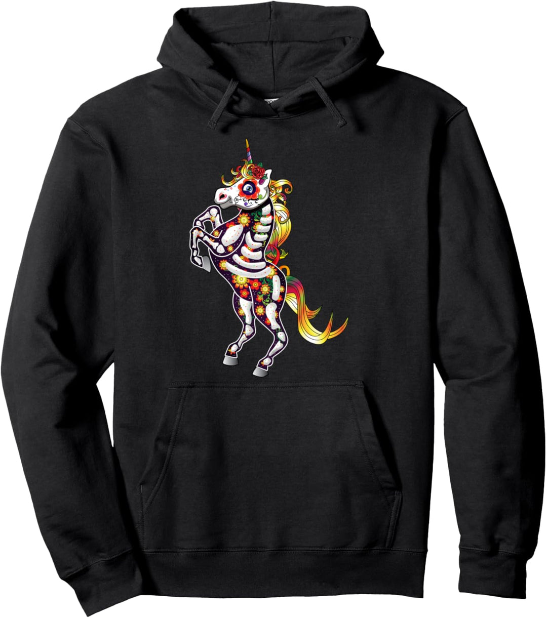 Sugar Skull Einhorn Shirt für Frauen Tag der Toten Geschenk Pullover Hoodie