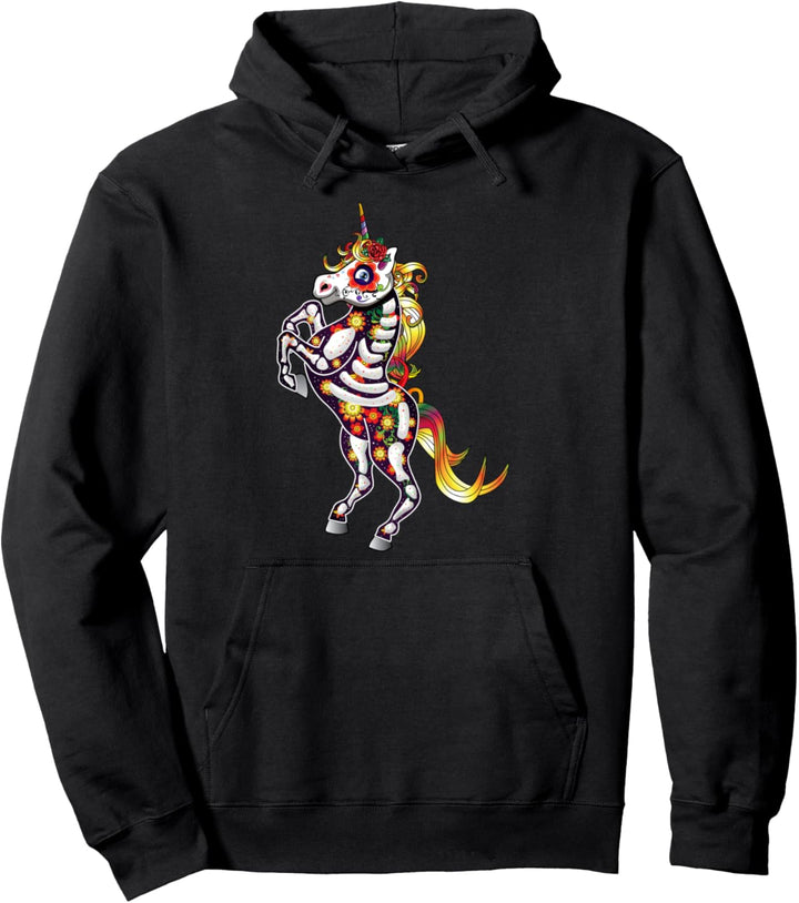 Sugar Skull Einhorn Shirt für Frauen Tag der Toten Geschenk Pullover Hoodie