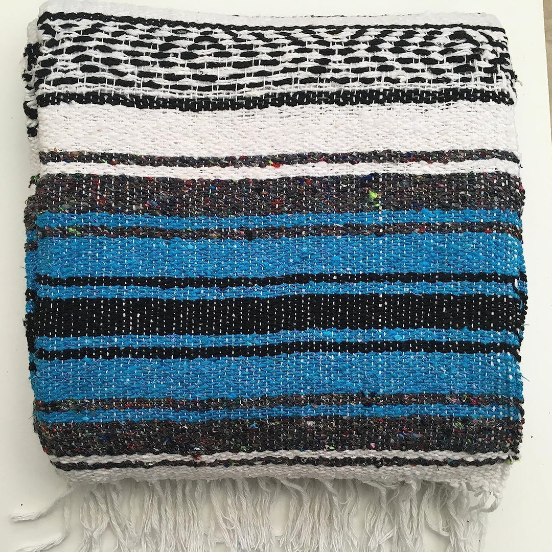 Kiuwxduy Mexikanische Manuell Strickdecke Decke，Sofa üBerwurf Meditations Yogamatte，Boho Outdoor Cam