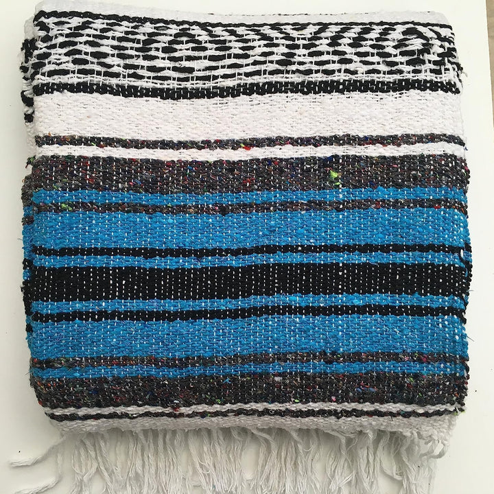 Kiuwxduy Mexikanische Manuell Strickdecke Decke，Sofa üBerwurf Meditations Yogamatte，Boho Outdoor Cam