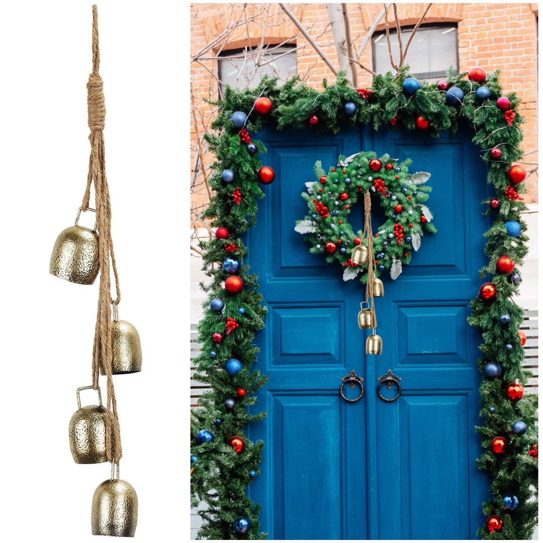 4stk Weihnachtsglocke, Vintage Metall Weihnachtsgirlandenglocken Gold Weihnachtsglocken Ornamente mi