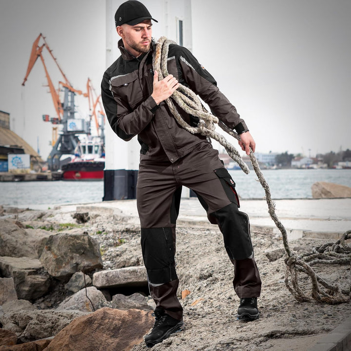 Stenso Prisma Arbeitshosen Männer Cargohose Herren mit Elastischem Bund, Hammerschlaufe, Zwei Vorder