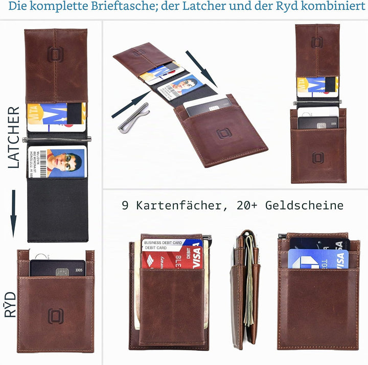 Dockem The Latcher und The Rȳd: Die modulare, minimalistische Brieftasche (echtes Leder) Virtuosa Br