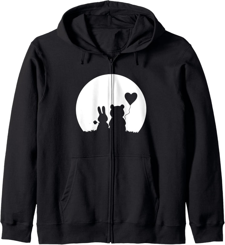 Liebe - Hase und Bär - Valentinstag Kapuzenjacke