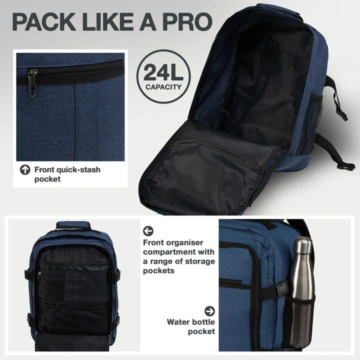 Cabin Max Metz - 40x30x20 Rucksack Ideales WIzzair Handgepäck und Reiserucksack für Flugzeug, Reiset