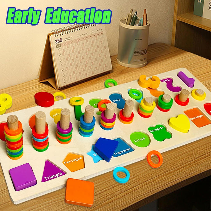 Felly Montessori Spielzeug ab 3 Jahre, 2 in 1 Kinder Lernspielzeug Motorik Spielzeug Puzzles, Puzzle