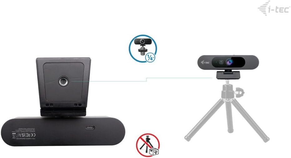 i-tec Solomon 900 PRO Webcam 4K mit Automatisches Framing (Auto Framing) zur Verfolgung des aktiven