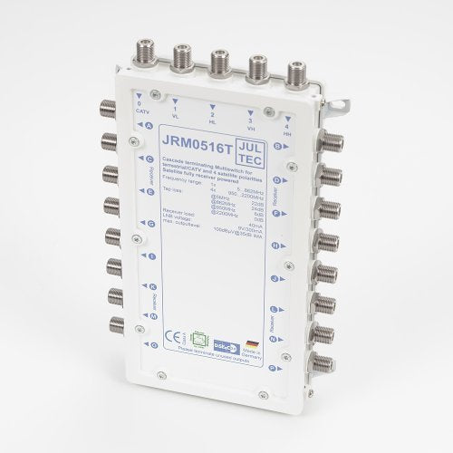 JULTEC JRM0516T Multischalter 5/16 für 16 Teilnehmer Receivergespeist ohne Strom/Stromanschluss, Dru