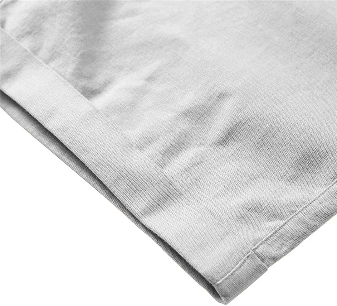 JustSun Kurze Hosen Herren Leinen Shorts Leicht Atmungsaktiv mit Tunnelzug S Grau, S Grau