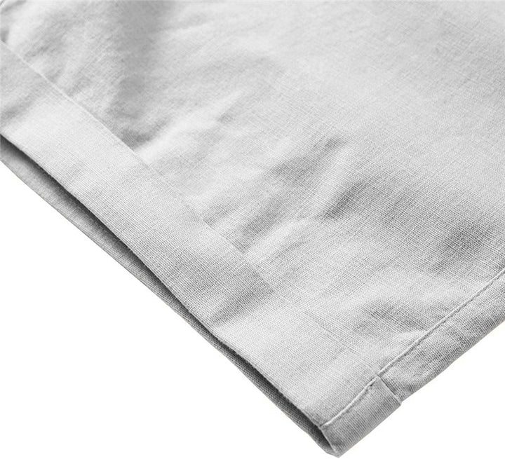 JustSun Kurze Hosen Herren Leinen Shorts Leicht Atmungsaktiv mit Tunnelzug S Grau, S Grau