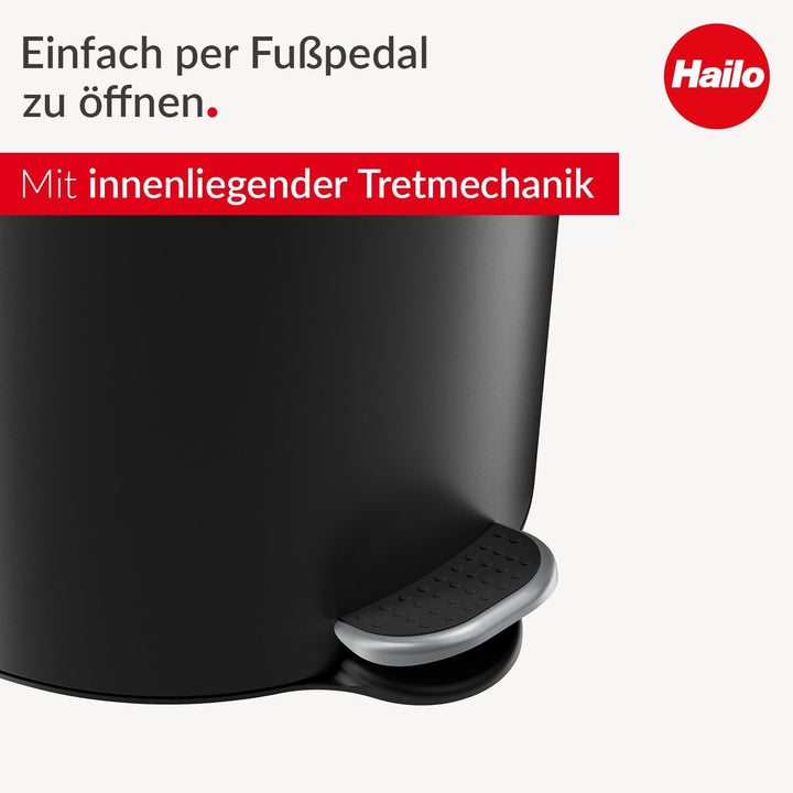 Hailo Selekta by runder Tretmülleimer mit Soft Close Deckel - 30L Fassungsvermögen - herausnehmbarer