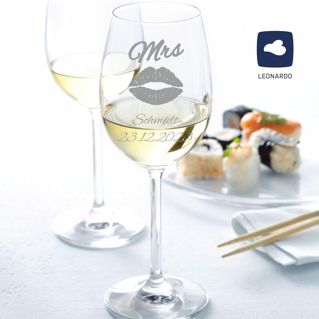 Geschenk zum Valentinstag – Wein Geschenksets – Weinglas mit Gravur 370ml – Hochzeitsgeschenke – Ges
