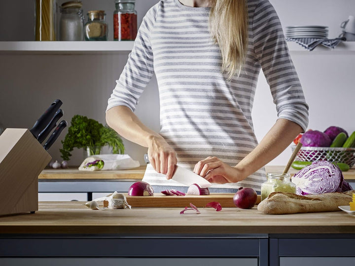 WÜSTHOF Gourmet Messerblock mit 6 Artikeln 5 Kochmesser, Wetzstahl, 5 Kochmesser, Wetzstahl