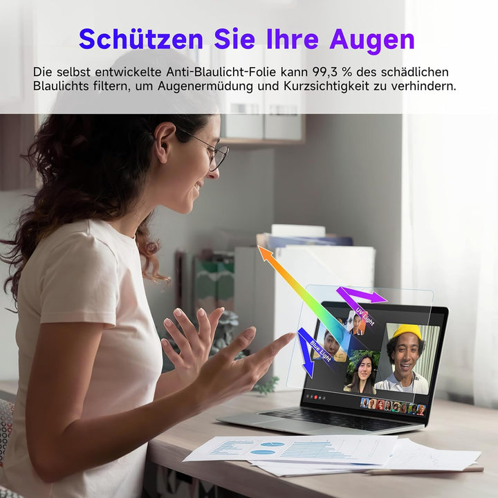 2 Pack Blaulichtfilter Displayschutzfolie für MacBook Pro 14 Zoll 2025-2021 (M5/M4/M3/M2/M1), Blends