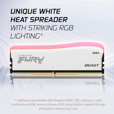 Kingston FURY Beast weiss RGB Special Edition Speicher 32GB 3200MT/s DDR4 CL16 DIMM Desktop Arbeitss