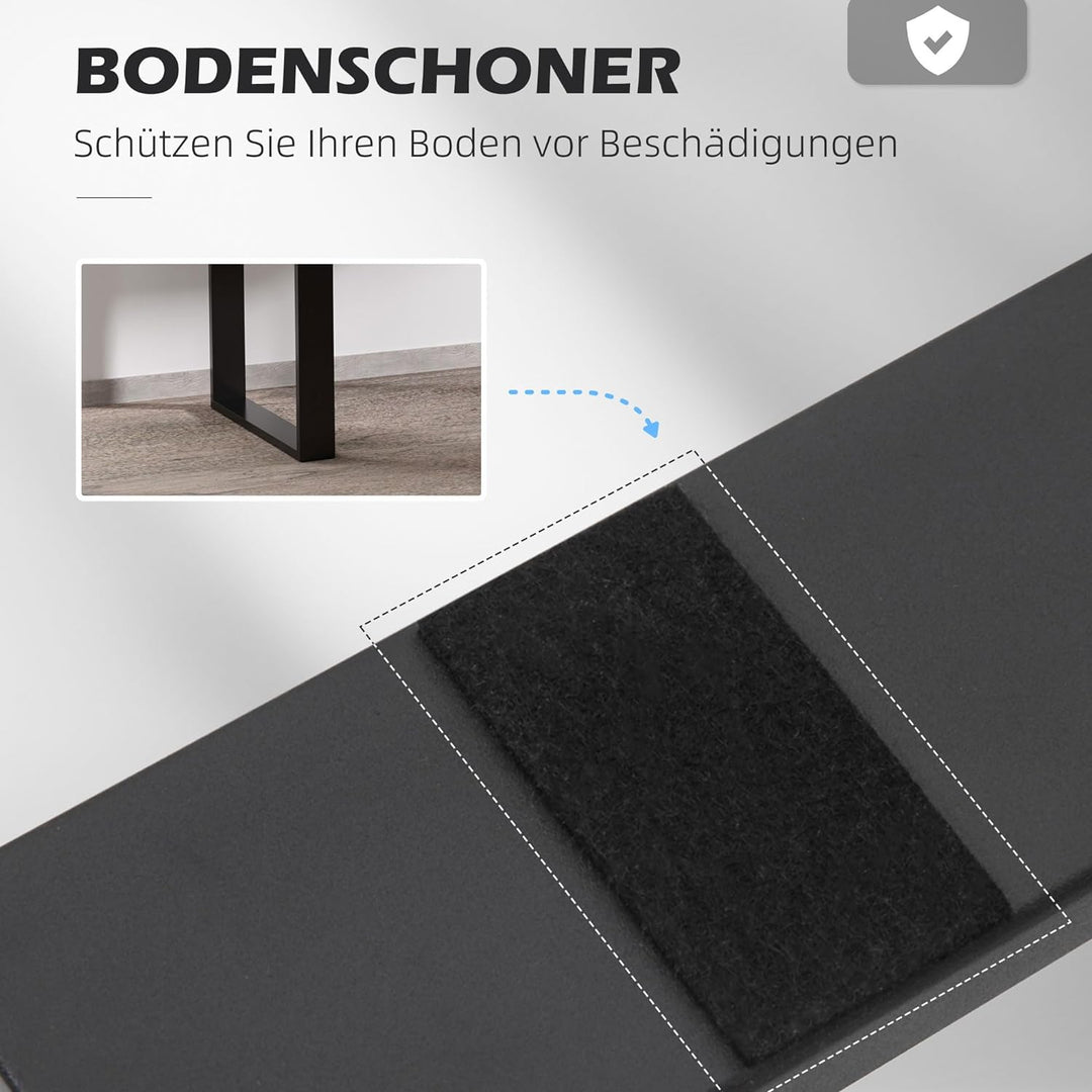 HOMCOM Tischbeine, 2er-Set Tischkufen, Möbelfüsse aus Vierkantprofilen, 60 x 72 cm Tischgestell für