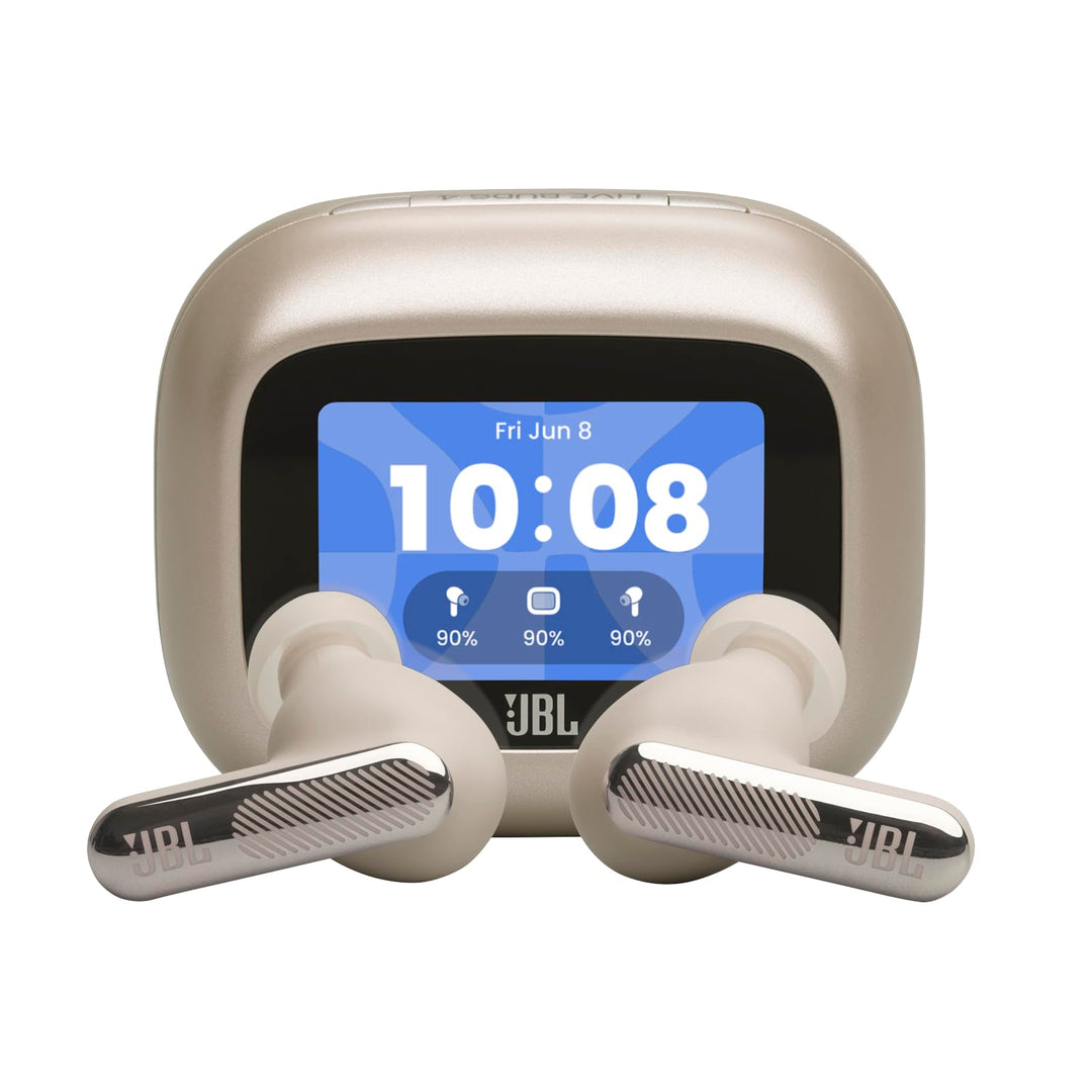 JBL Live Beam 4, Kabellose Noise-Cancelling-Ohrhörer, Champagner | Hi-Res Audio, Smart Charging Case