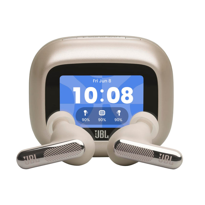 JBL Live Beam 4, Kabellose Noise-Cancelling-Ohrhörer, Champagner | Hi-Res Audio, Smart Charging Case