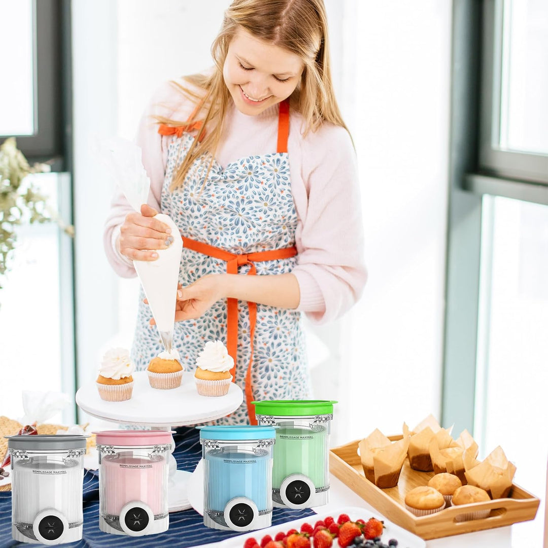 Behälter für Ninja Creami Deluxe Pints,4 Stück Ersatz für Ninja Creami Deluxe Pints und Deckel,Eisbe