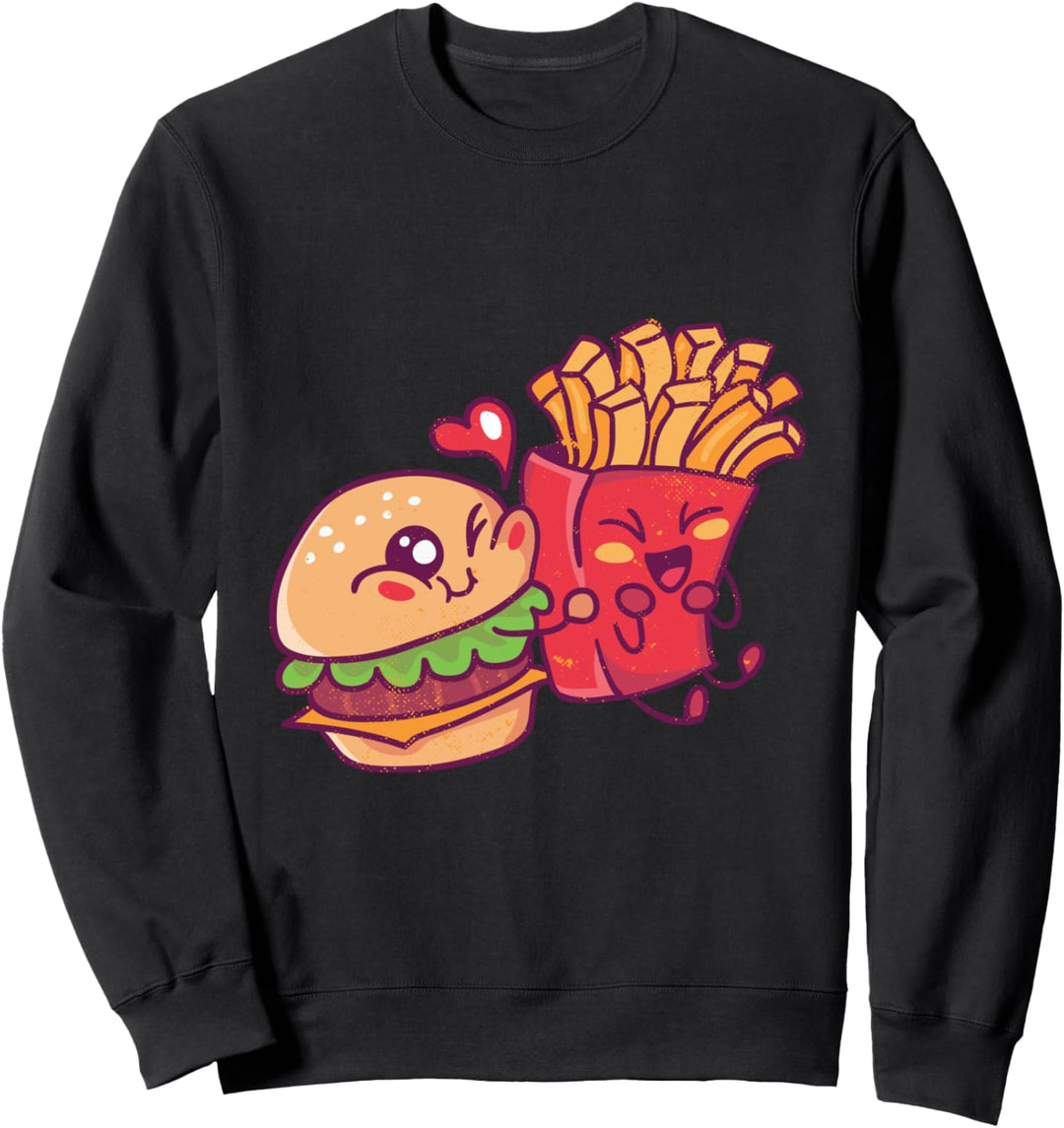 Funny Fast Food - Burger und Pommes Sweatshirt