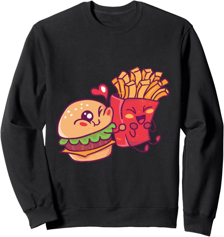 Funny Fast Food - Burger und Pommes Sweatshirt