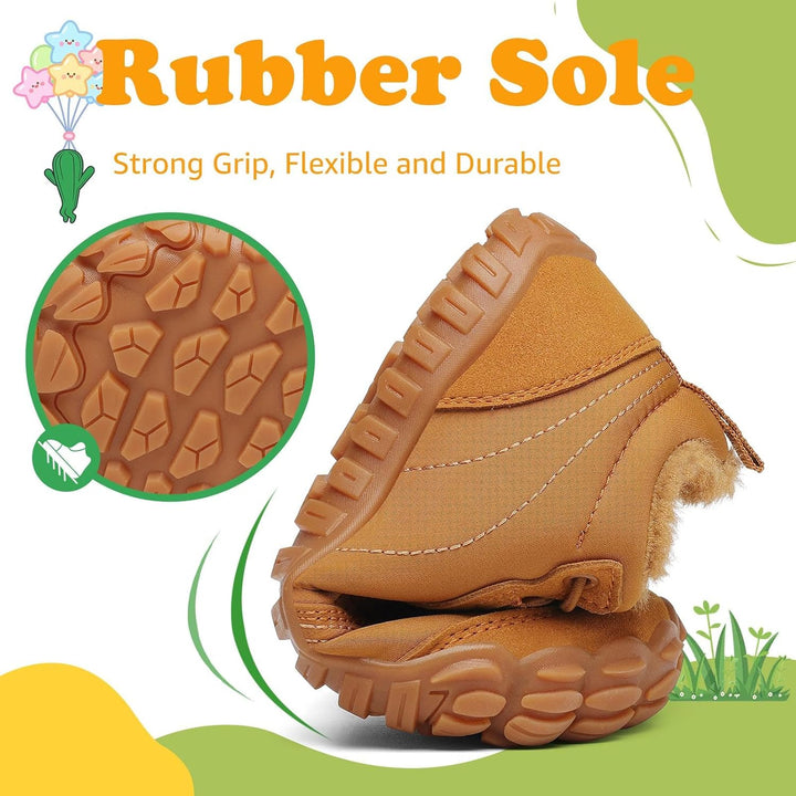 SAGUARO Kinder Winter Barfussschuhe Winterschuhe Warme Gefüttert Wanderschuhe Leicht rutschfest Wint