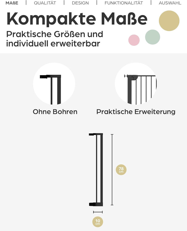 Türschutzgitter Easylock 10 cm Verlängerung Schwarz Schwarz 10 cm Verlängerung, Schwarz 10 cm Verlän