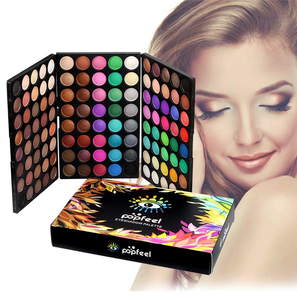 FantasyDay 120 Farben Hochpigmentierte Warme Natürliche Matt Schminke Lidschatten Palette Makeup Kit