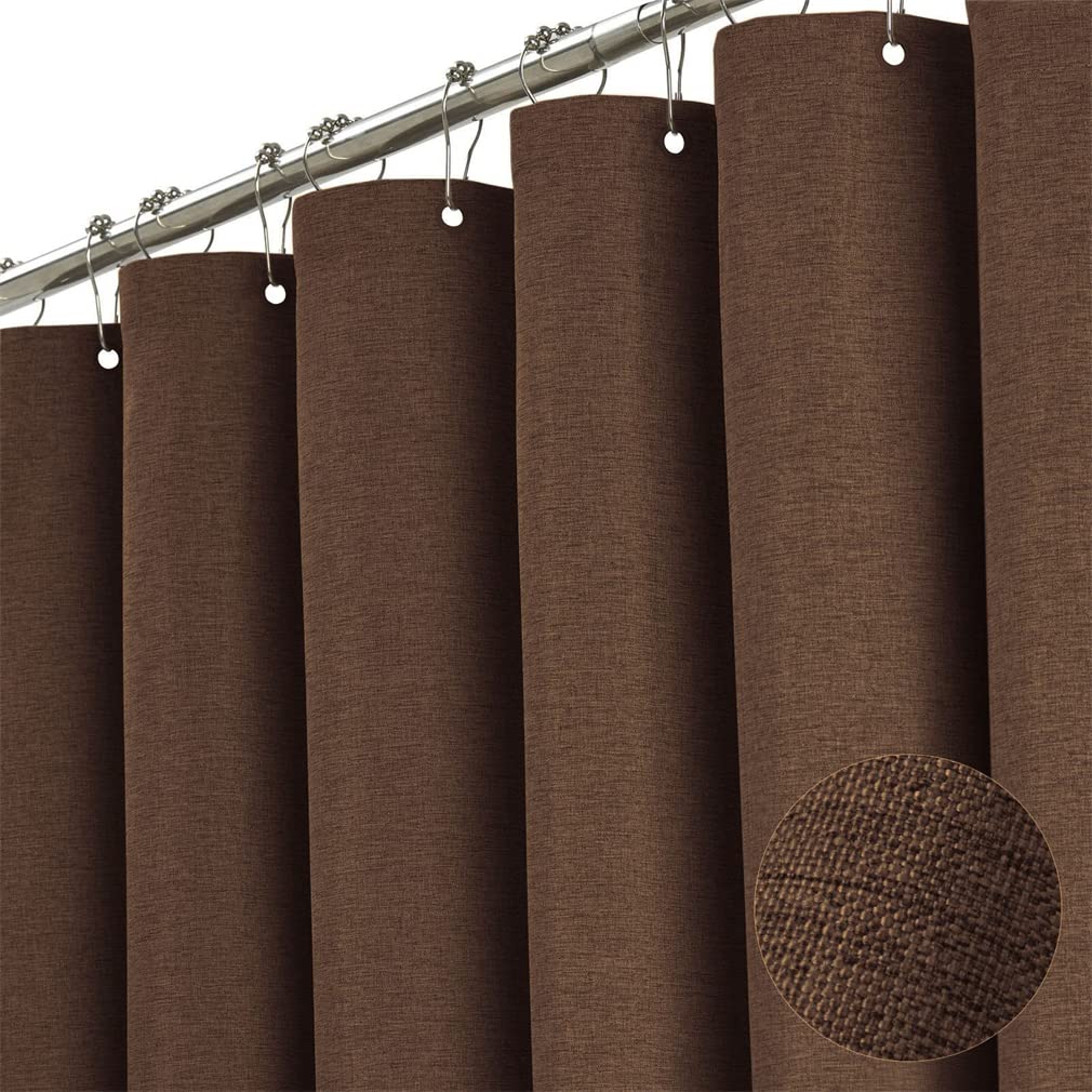 TURIM Premium Duschvorhang Leinen Stoff Textil 240x200cm Wasserdicht Anti-Schimmel für Badezimmer Co