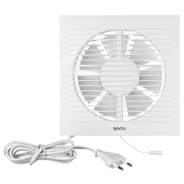 Steinberg14 Badlüfter Ø 150mm Weiss mit Zugschnur und Stecker - Abluftventilator Ventilator Lüfter B