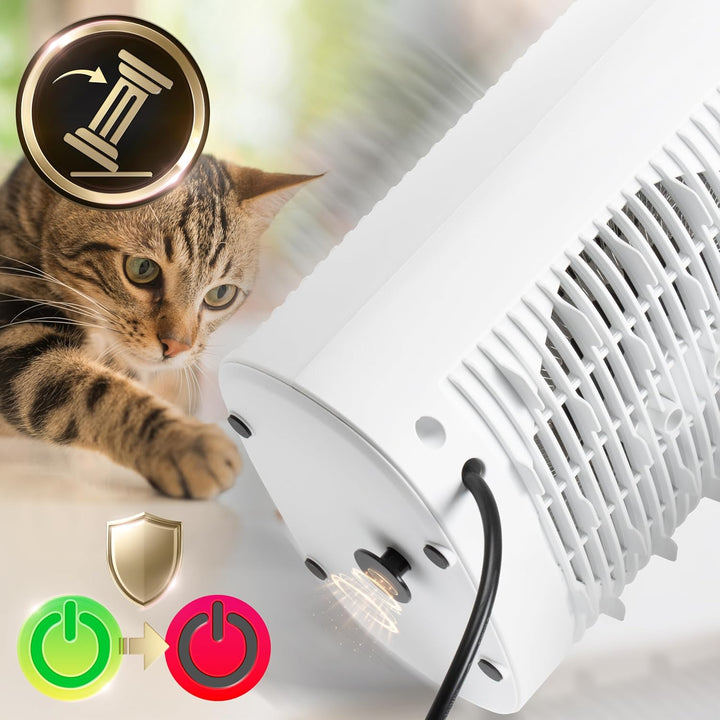 Duronic HV32 WE Heizlüfter, 2000 Watt Elektroheizung für Steckdose, kleine Mini Heizung als Fusswärm